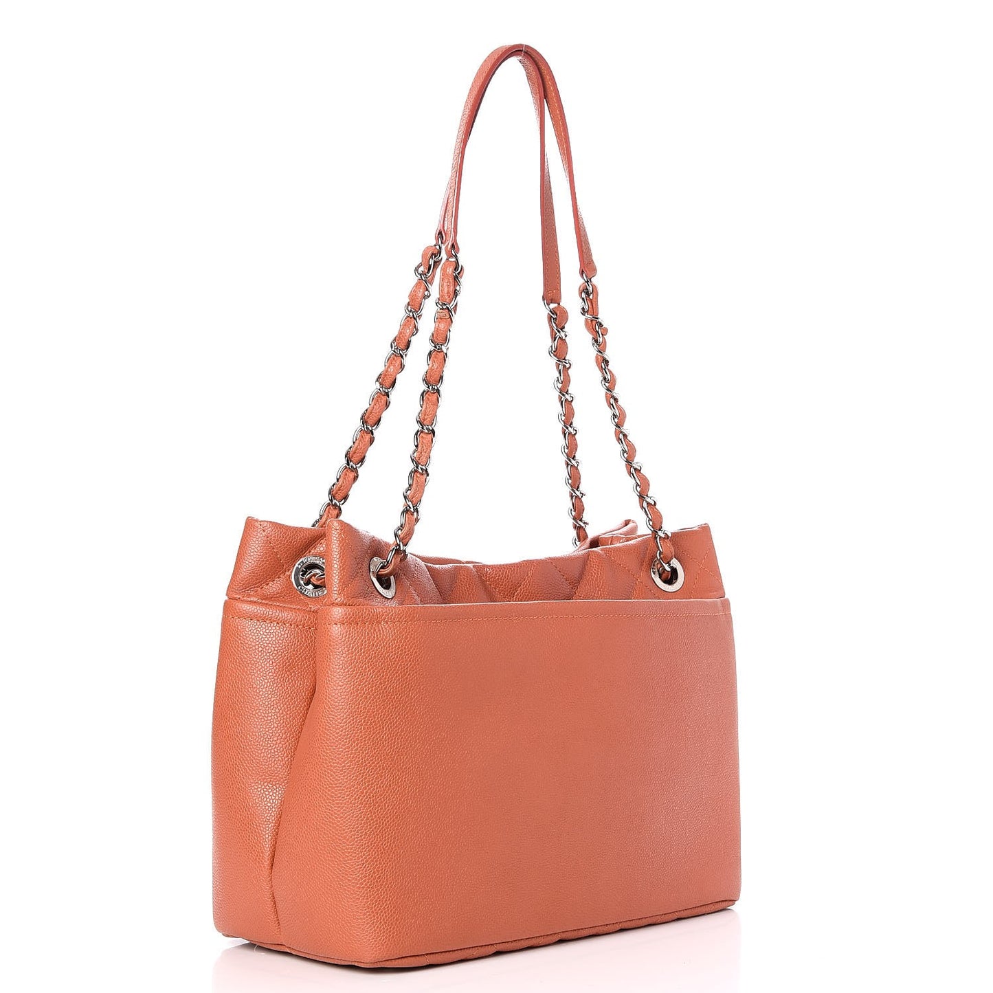 Caviar Quilted Timeless CC Soft Tote Light Red