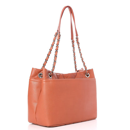 Chanel Caviar Quilted Timeless CC Soft Tote Light Red 3 of 7