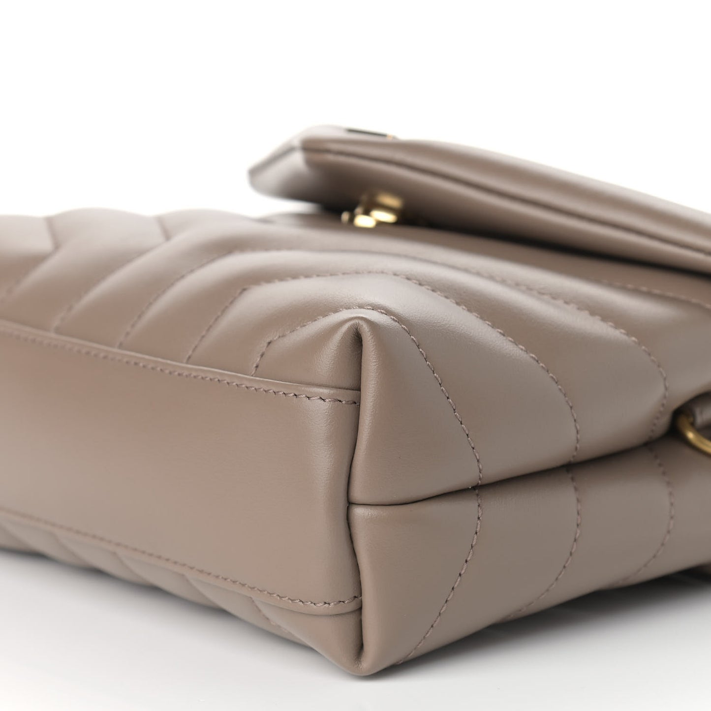 Calfskin Y Quilted Monogram Toy Loulou Crossbody Bag Taupe