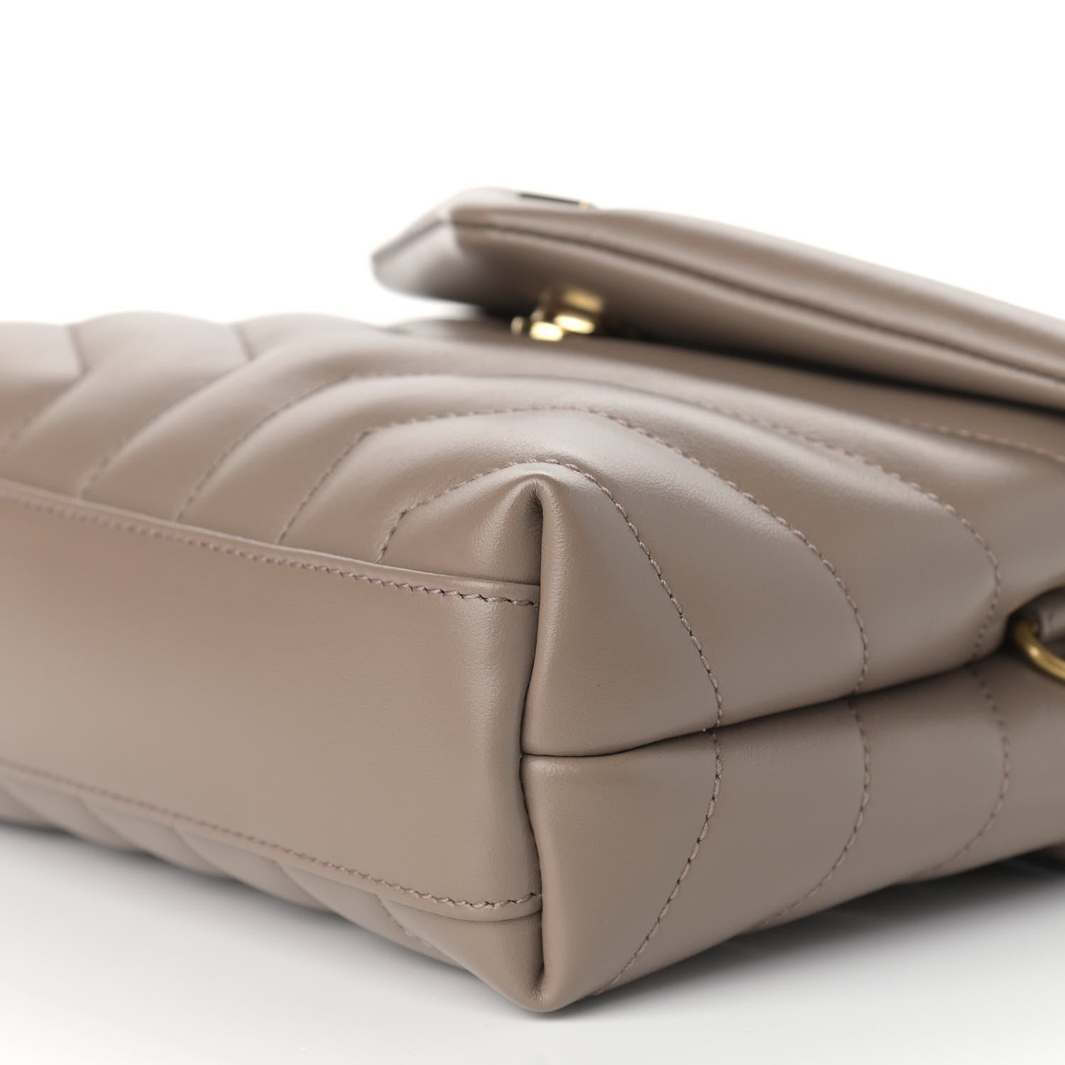 Saint Laurent Calfskin Y Quilted Monogram Toy Loulou Crossbody Bag Taupe 10 of 10