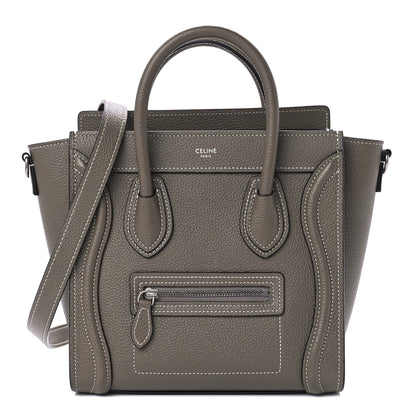 Celine Drummed Calfskin Nano Luggage Souris 1 of 12