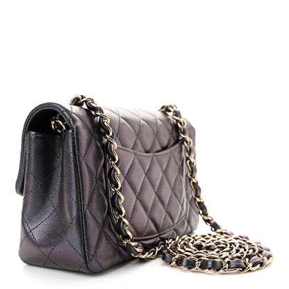 Chanel Iridescent Lambskin Quilted Mini Rectangular Flap Black 3 of 11