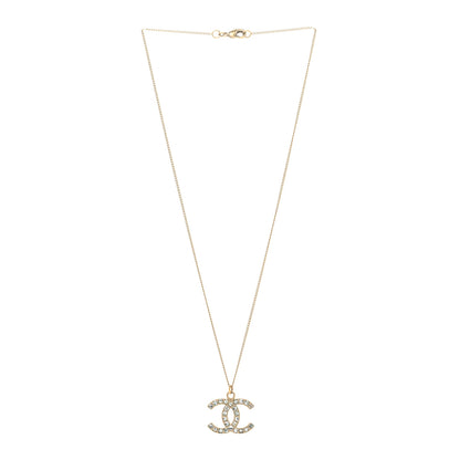 Chanel Baguette Crystal CC Necklace Light Gold 3 of 7
