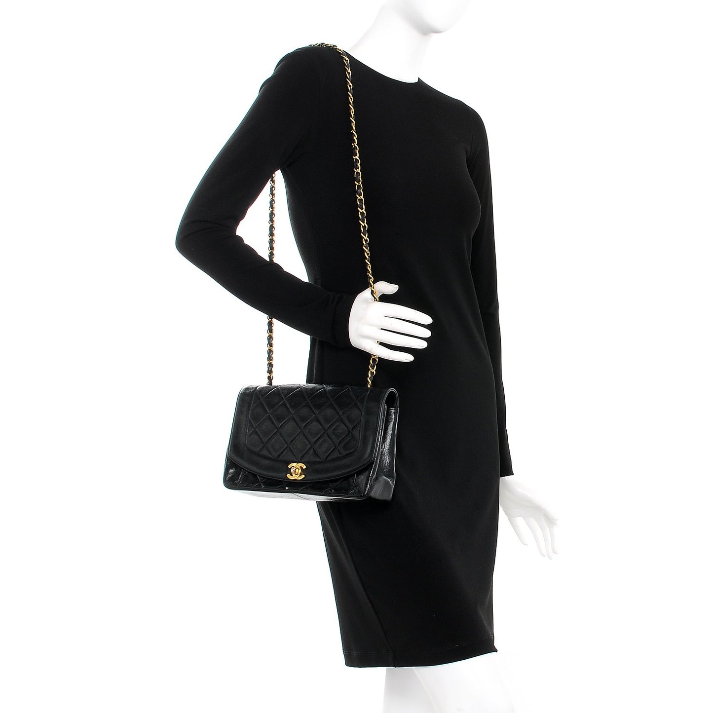 Lambskin Quilted Medium Single Flap Black