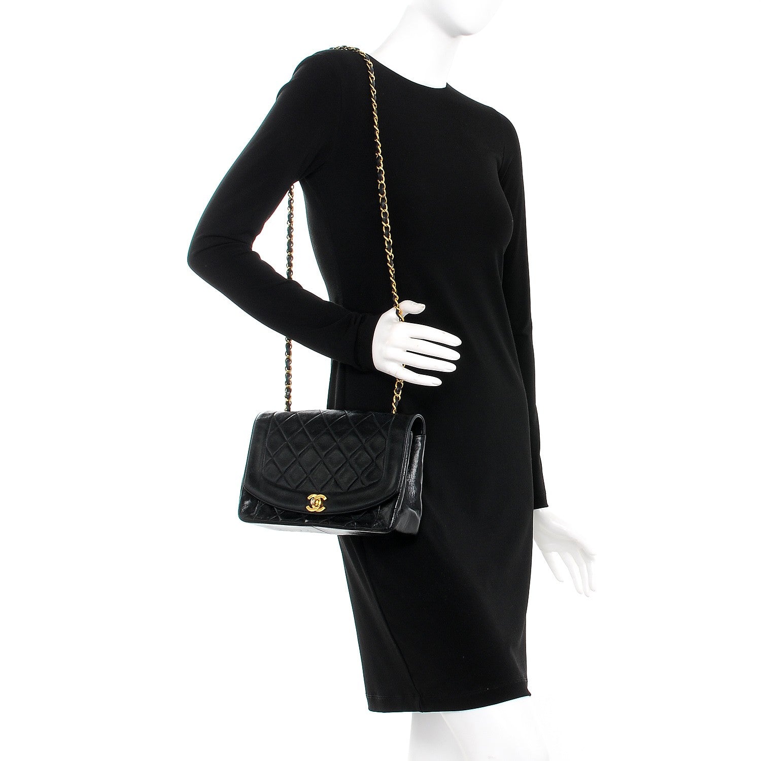 Chanel Lambskin Quilted Medium Single Flap Black 2 of 8