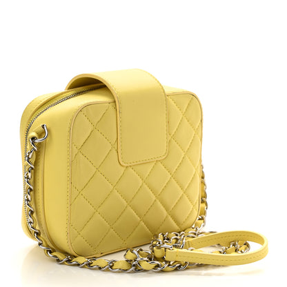 Chanel Lambskin Quilted Mini CC Box Camera Bag Yellow 2 of 9