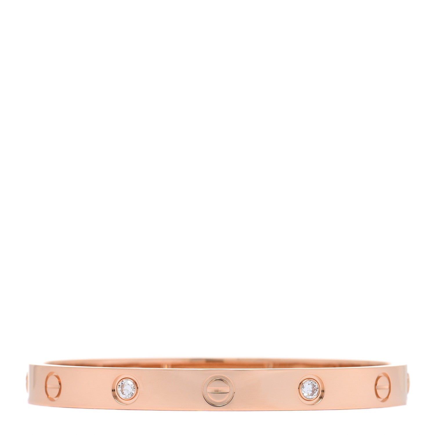 Cartier 18K Pink Gold 4 Diamond LOVE Bracelet 16 1 of 6