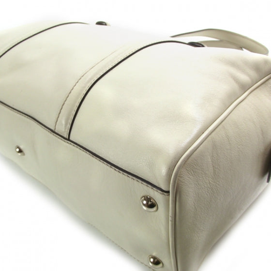 Leather Britt Large Boston Ivory