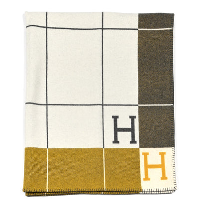 Hermes Wool Cashmere Avalon III Blanket Gris Soleil 1 of 3