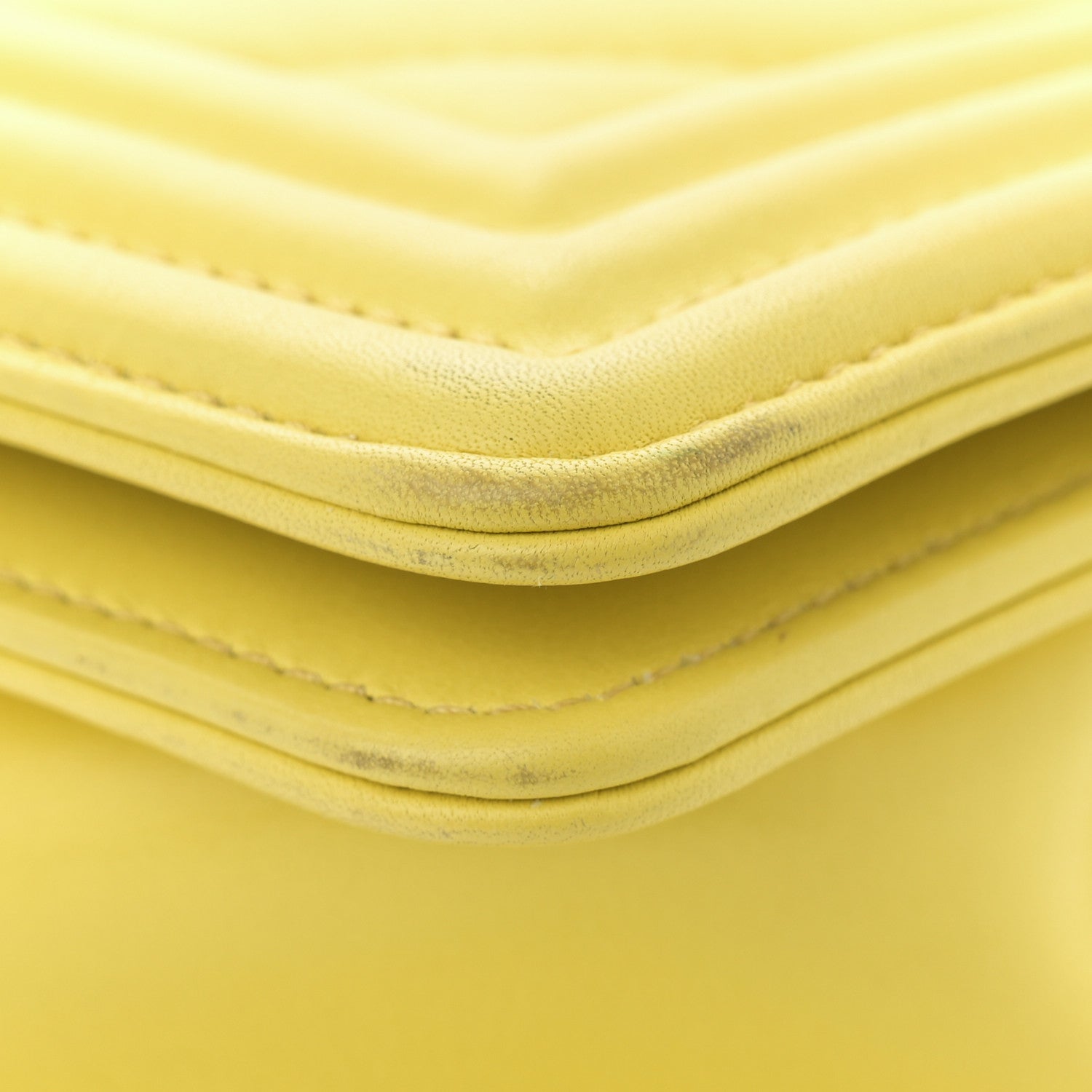 Chanel Calfskin Chevron Quilted Medium Boy Flap Yellow 11 of 14