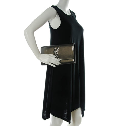 Saint Laurent Patent Large Belle De Jour Clutch Green 2 of 7