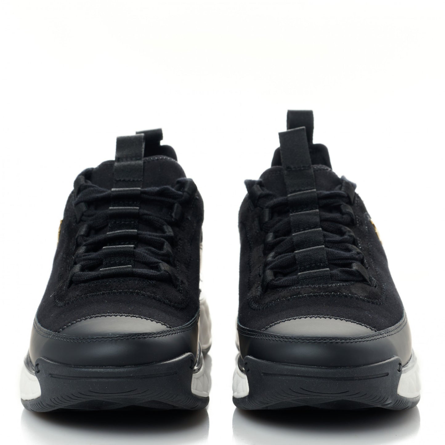 Velvet Calfskin Mixed Fibers CC Sneakers 36.5 Black