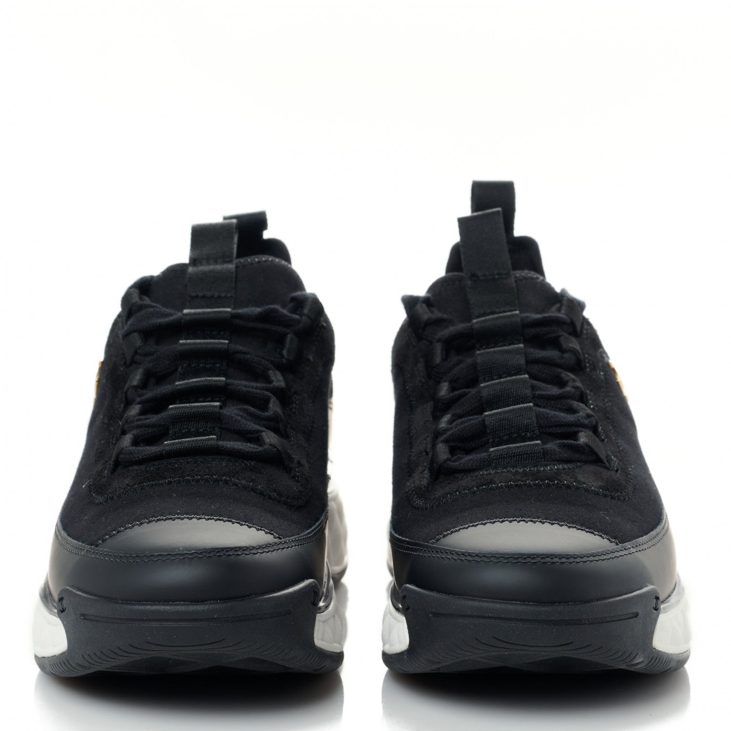 Chanel Velvet Calfskin Mixed Fibers CC Sneakers 36.5 Black 2 of 9