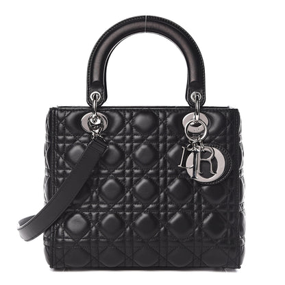 Christian Dior Lambskin Cannage Medium Lady Dior Black 1 of 16