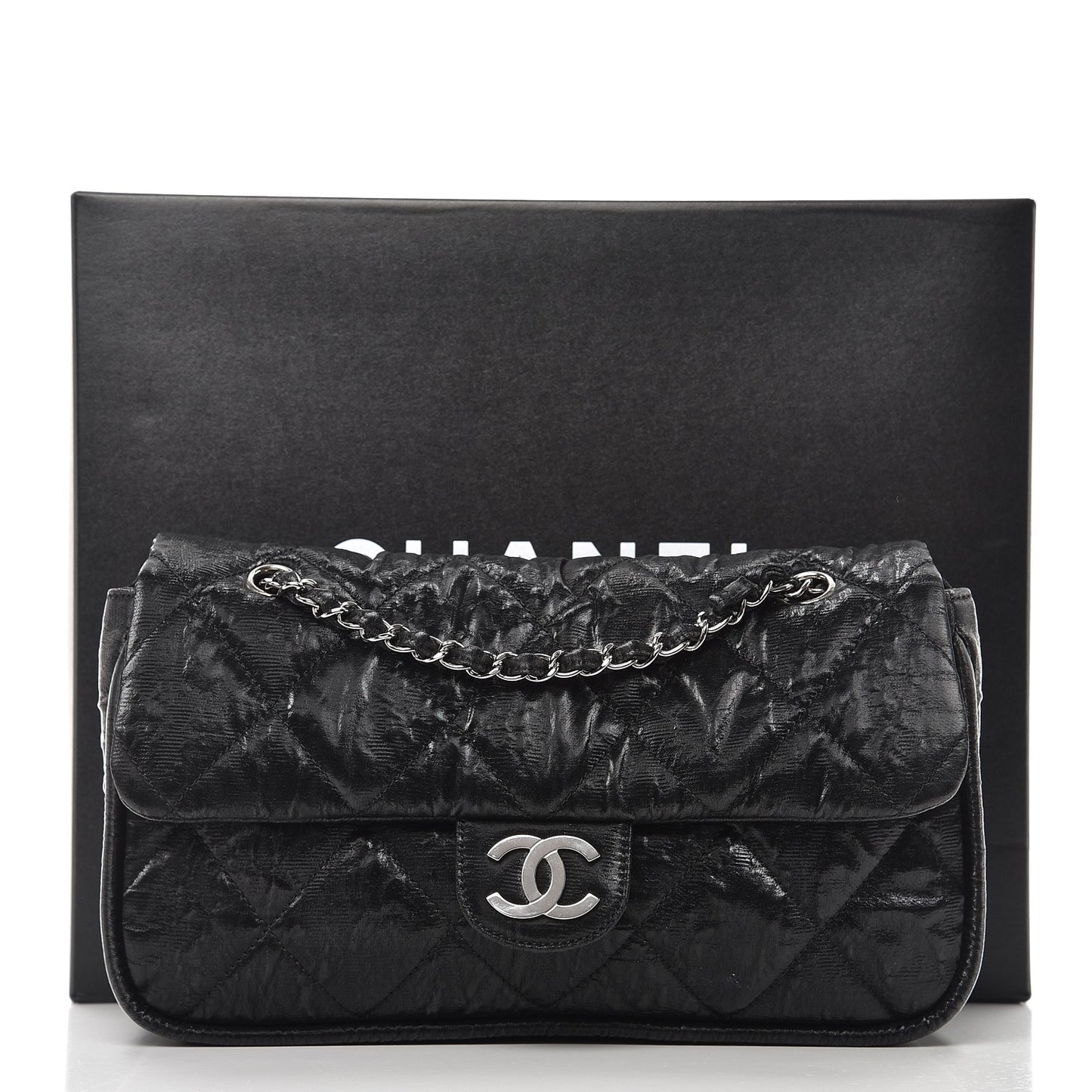 Coated Canvas Quilted Le Marais Flap Black
