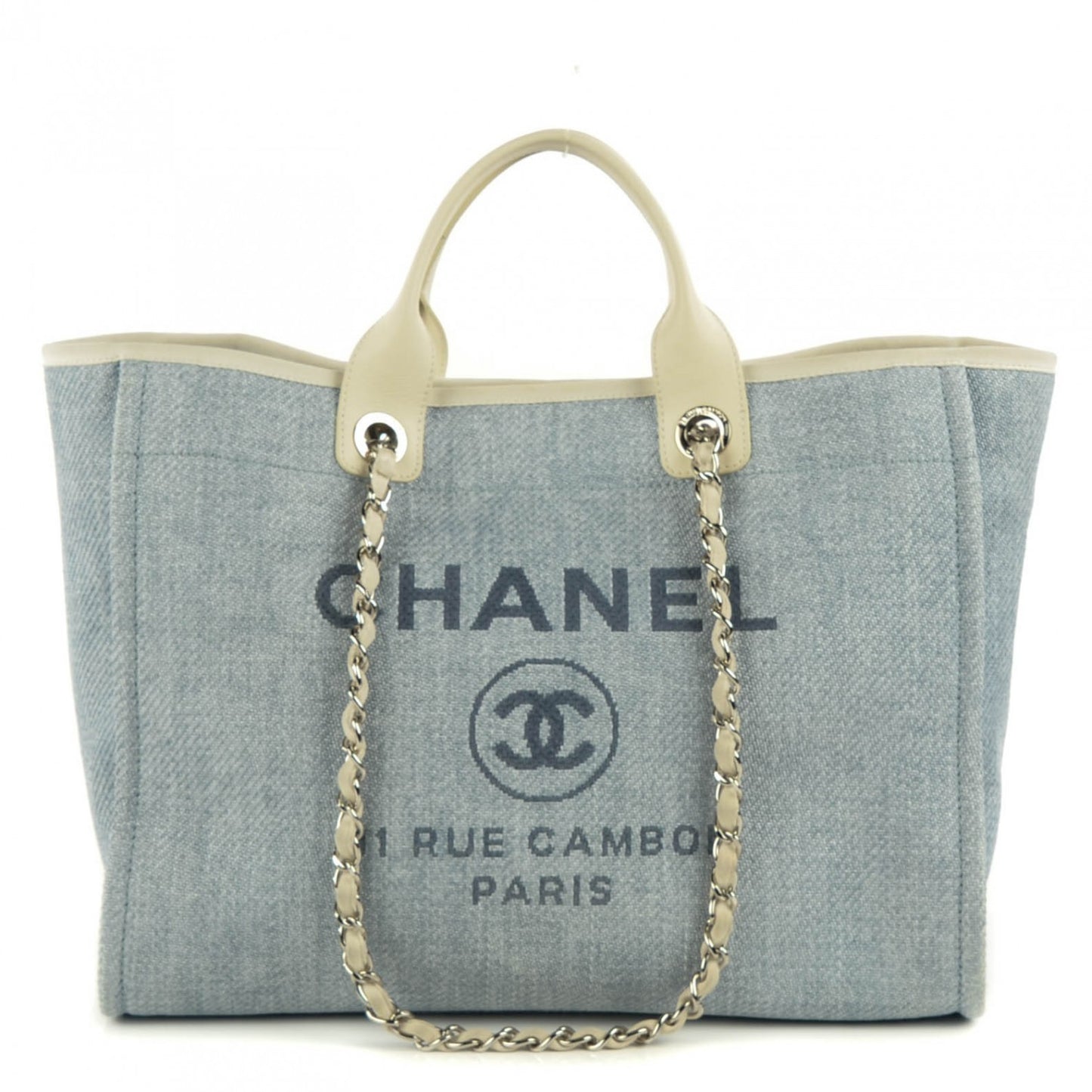 Canvas Deauville Large Tote Light Blue