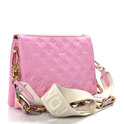 Louis Vuitton Lambskin Embossed Monogram Coussin PM Rose Bonbon 3 of 8