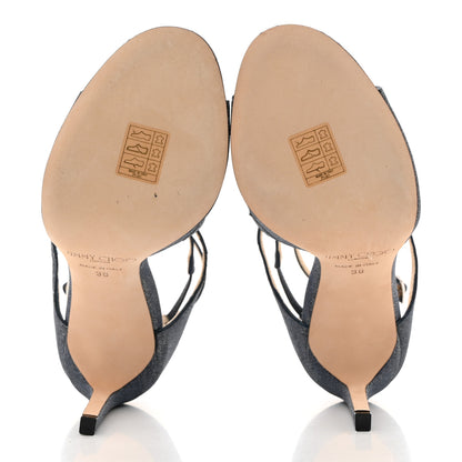 Jimmy Choo Glitter Lang Sandals 36 Navy 5 of 7