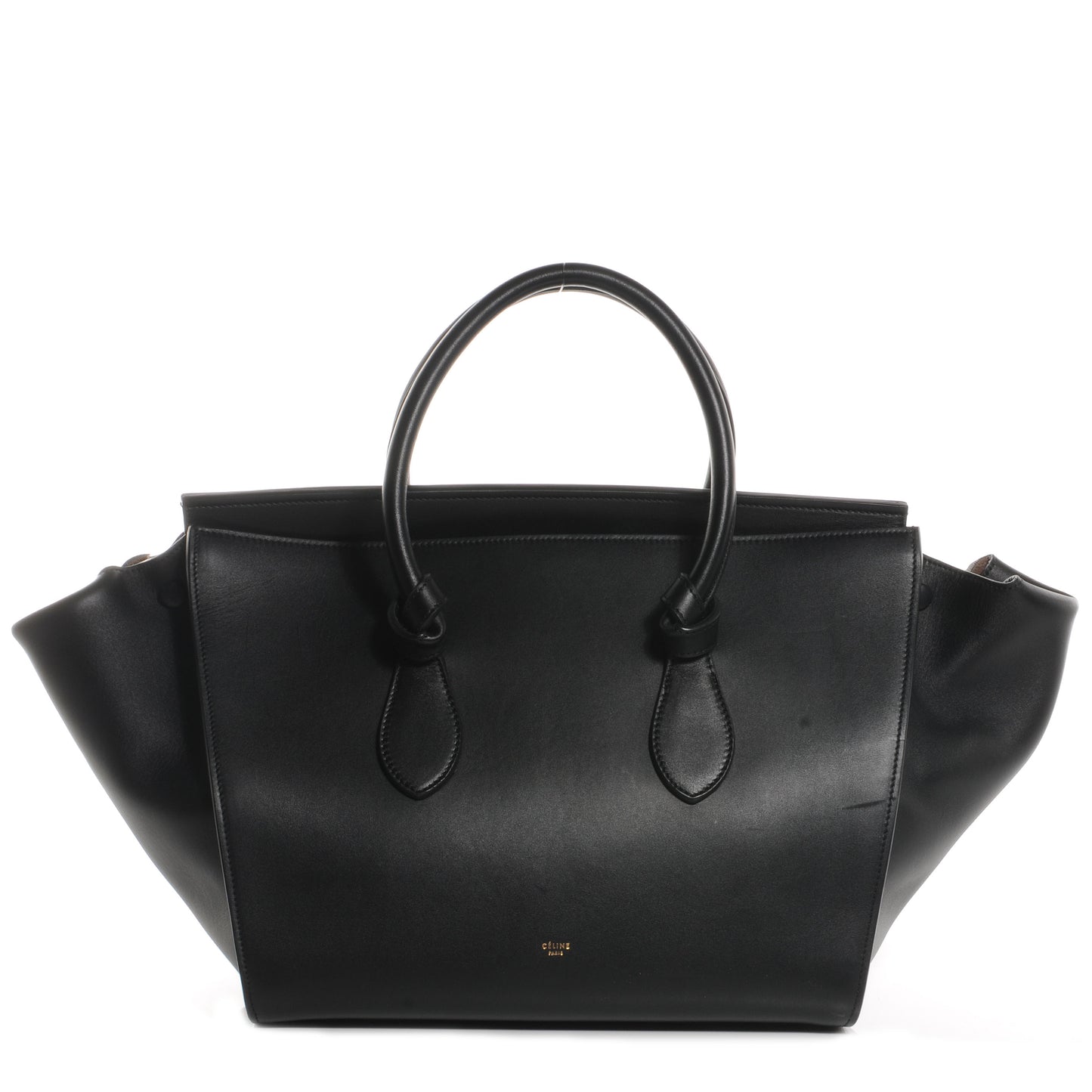 Smooth Calfskin Tie Knot Tote Black