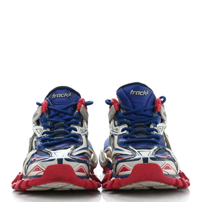 Balenciaga Rubber Mesh Bi-Color Womens Track.2 Open Sneakers 35 Beige Blue Red 2 of 17
