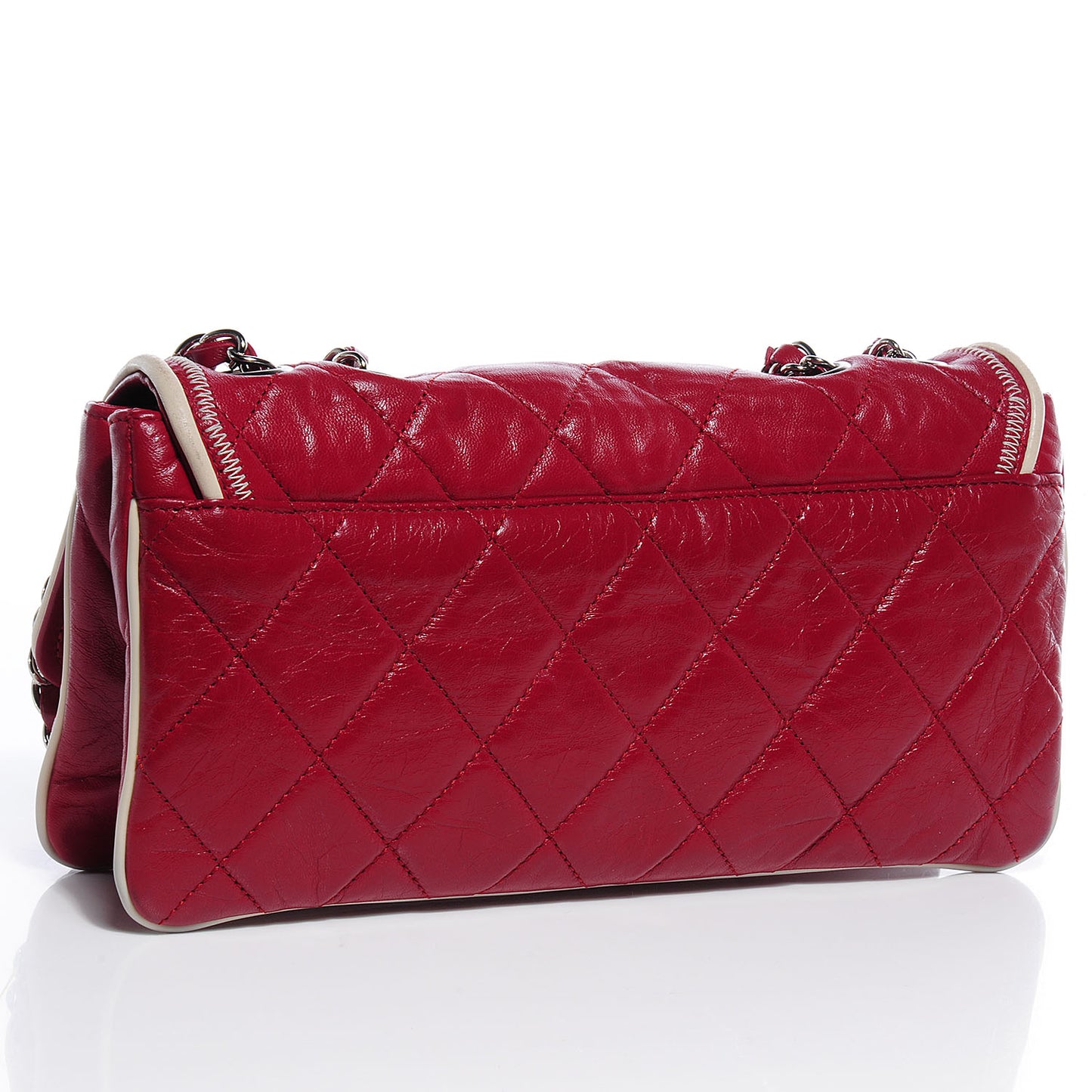 Lambskin Quilted East West Flap Red