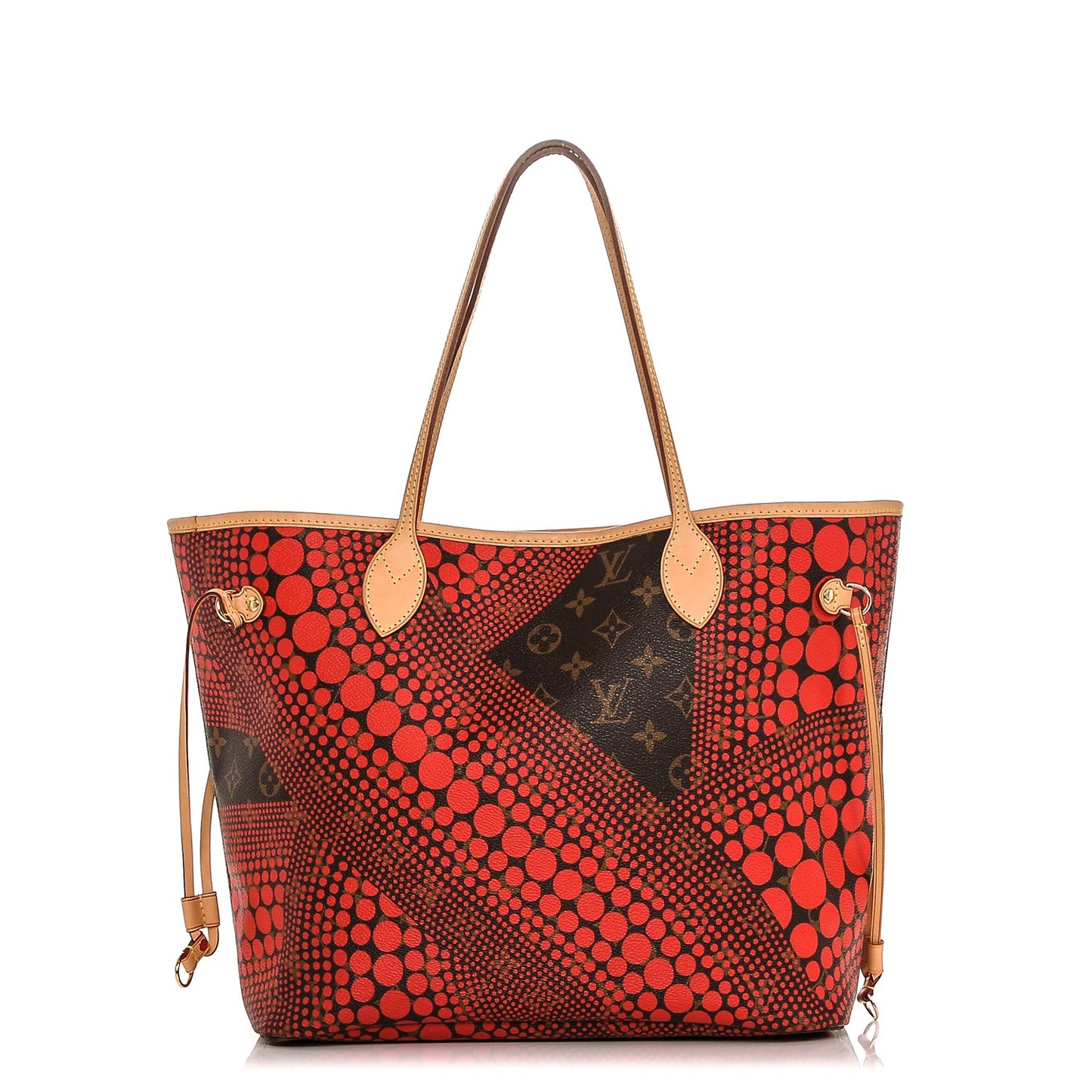 Monogram Kusama Waves Neverfull MM Red