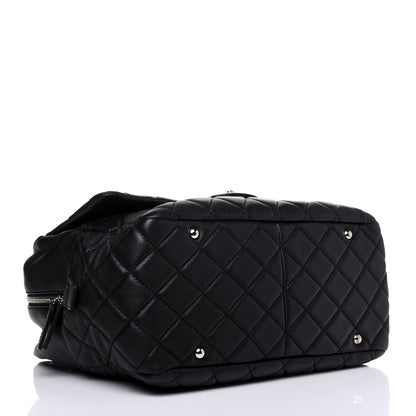 Chanel Washed Lambskin Quilted Bowler Flap Shoulder Bag Black 4 of 13