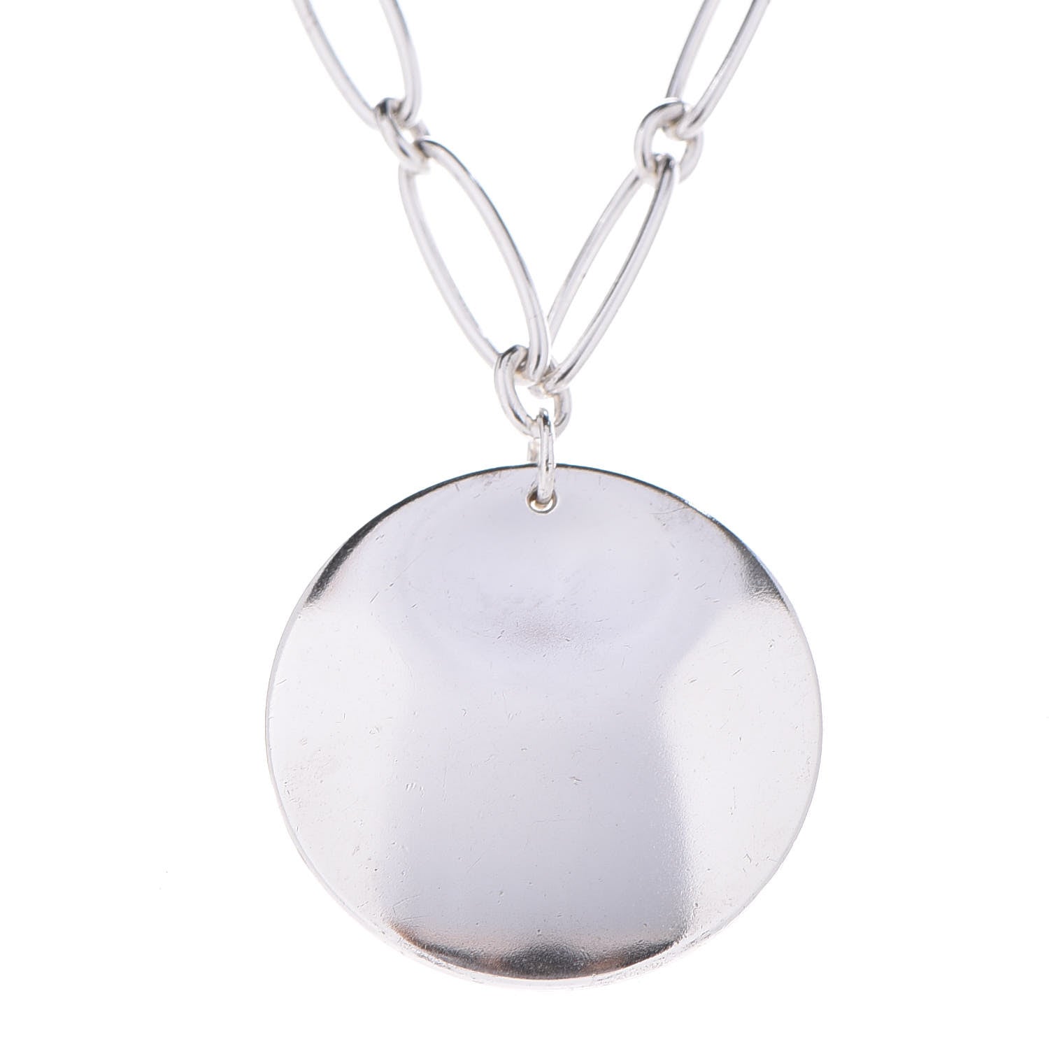 Tiffany Sterling Silver Elsa Peretti Round Disc Pendant Necklace 4 of 6