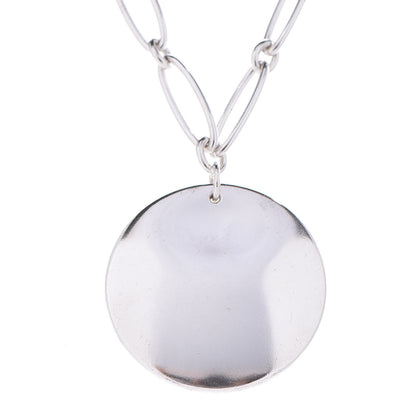 Tiffany Sterling Silver Elsa Peretti Round Disc Pendant Necklace 4 of 6