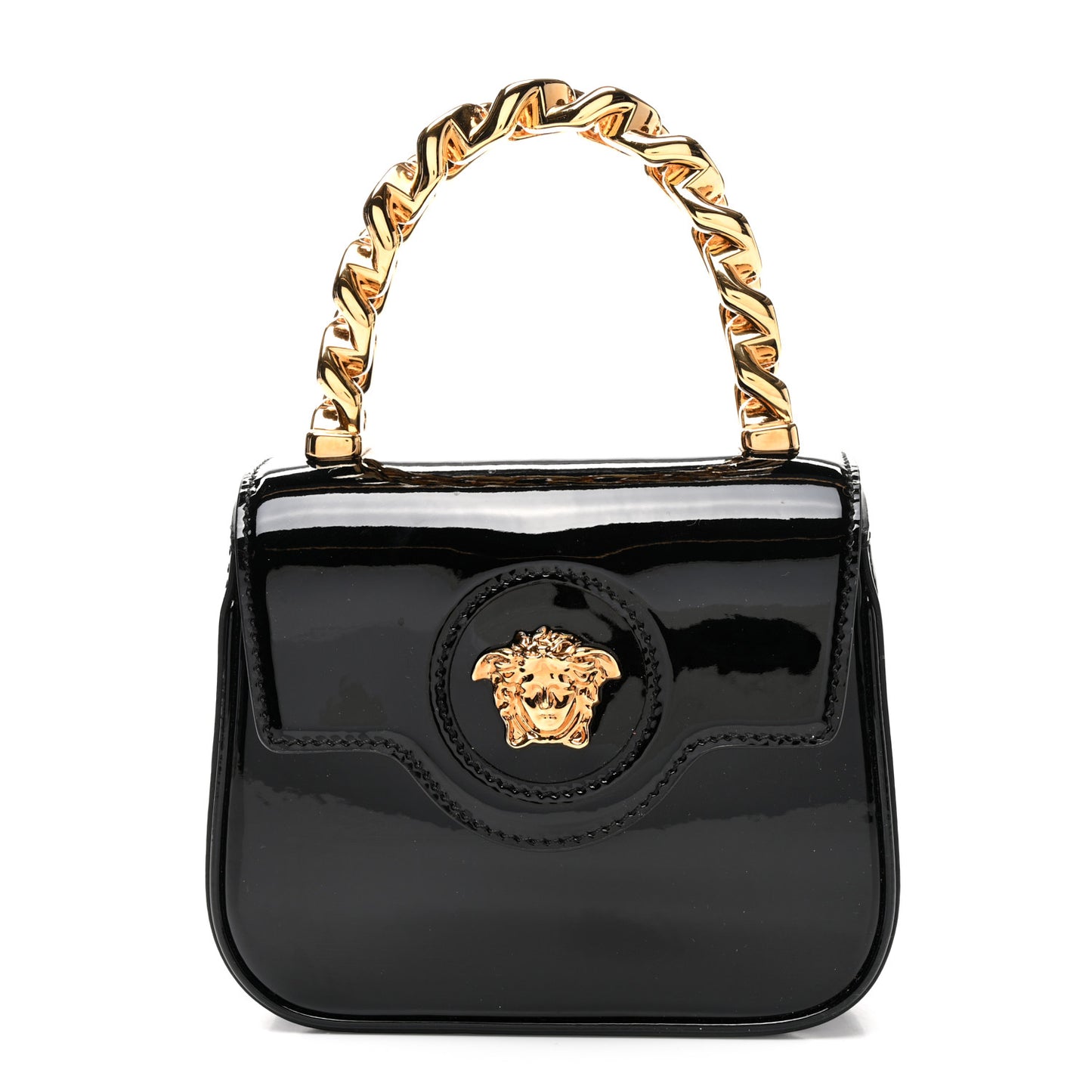 Patent Mini La Medusa Bag Black