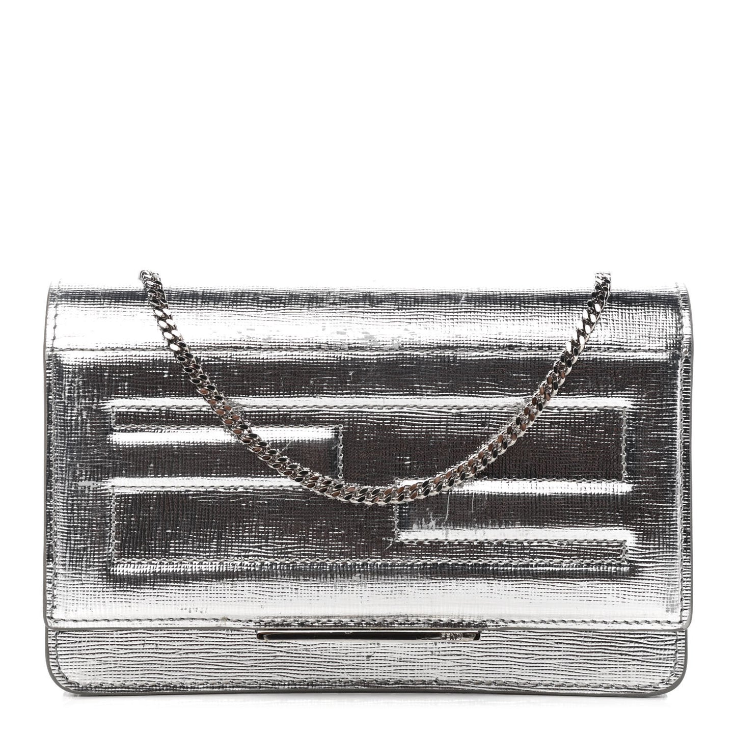 Vitello Mirror Elite Tube Wallet on Chain Silver