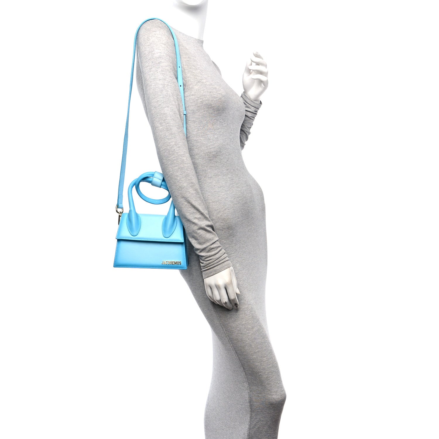 Jacquemus Smooth Calfskin Le Chiquito Noeud Blue 2 of 9