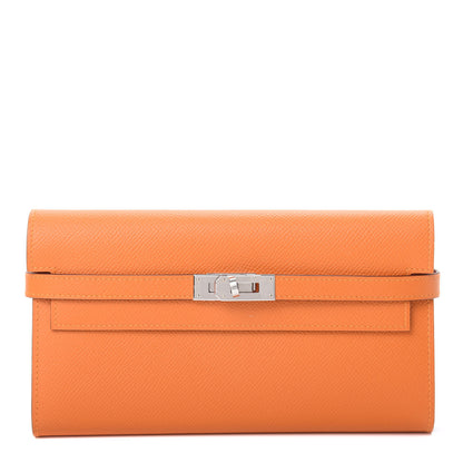 Hermes Epsom Kelly Longue Wallet Abricot Rose Azalee 1 of 8