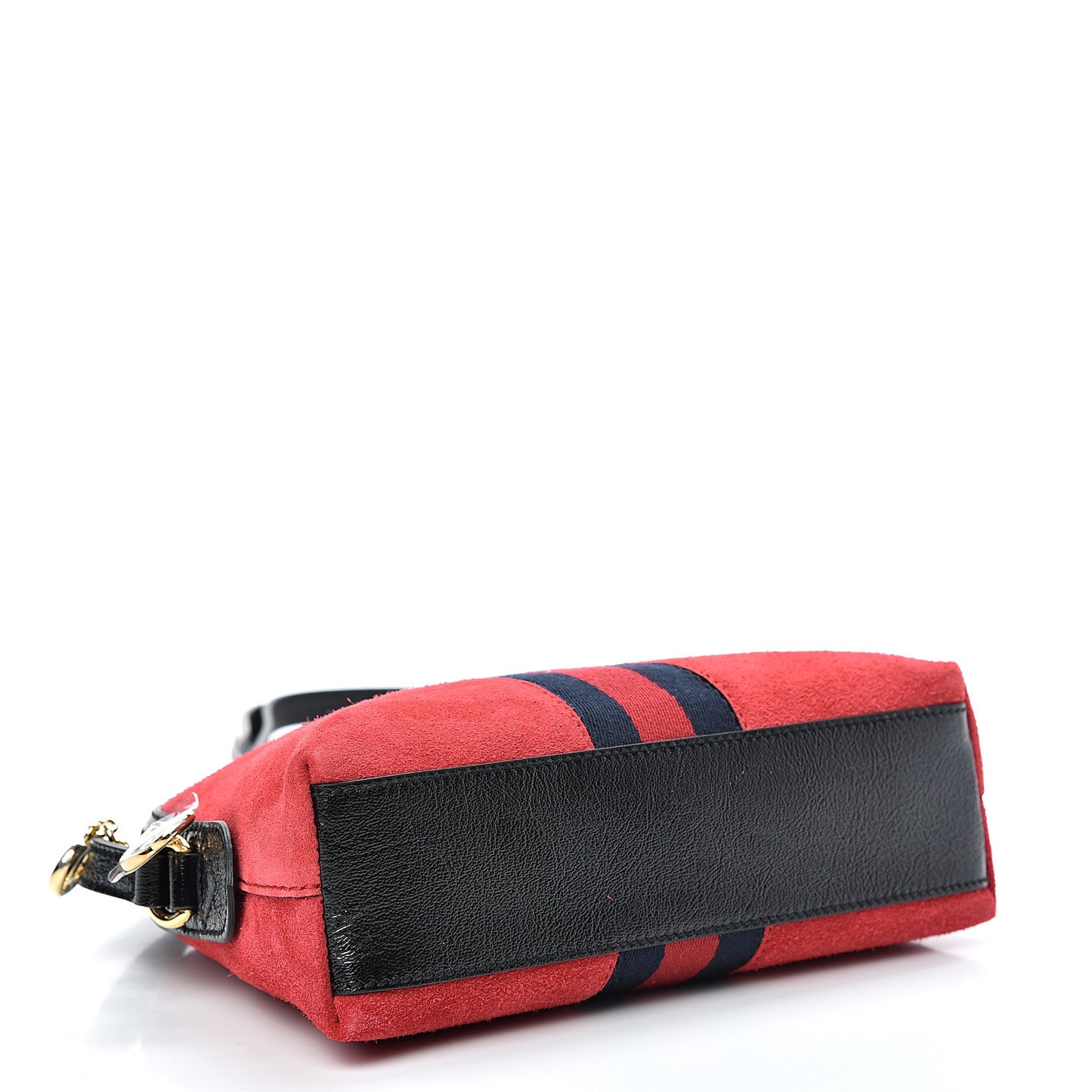 Suede Patent Web GG Small Ophidia Dome Shoulder Bag Hibiscus Red