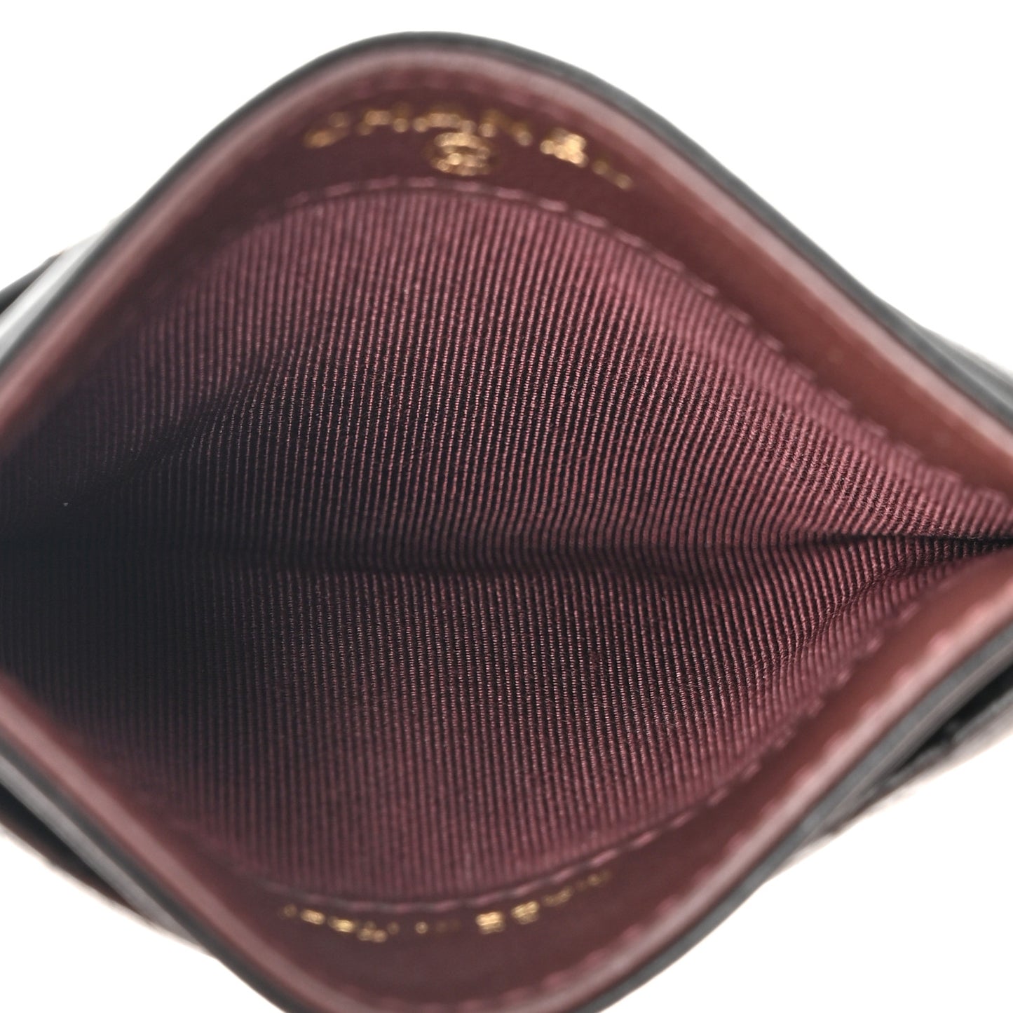 Lambskin Quilted Card Holder Black