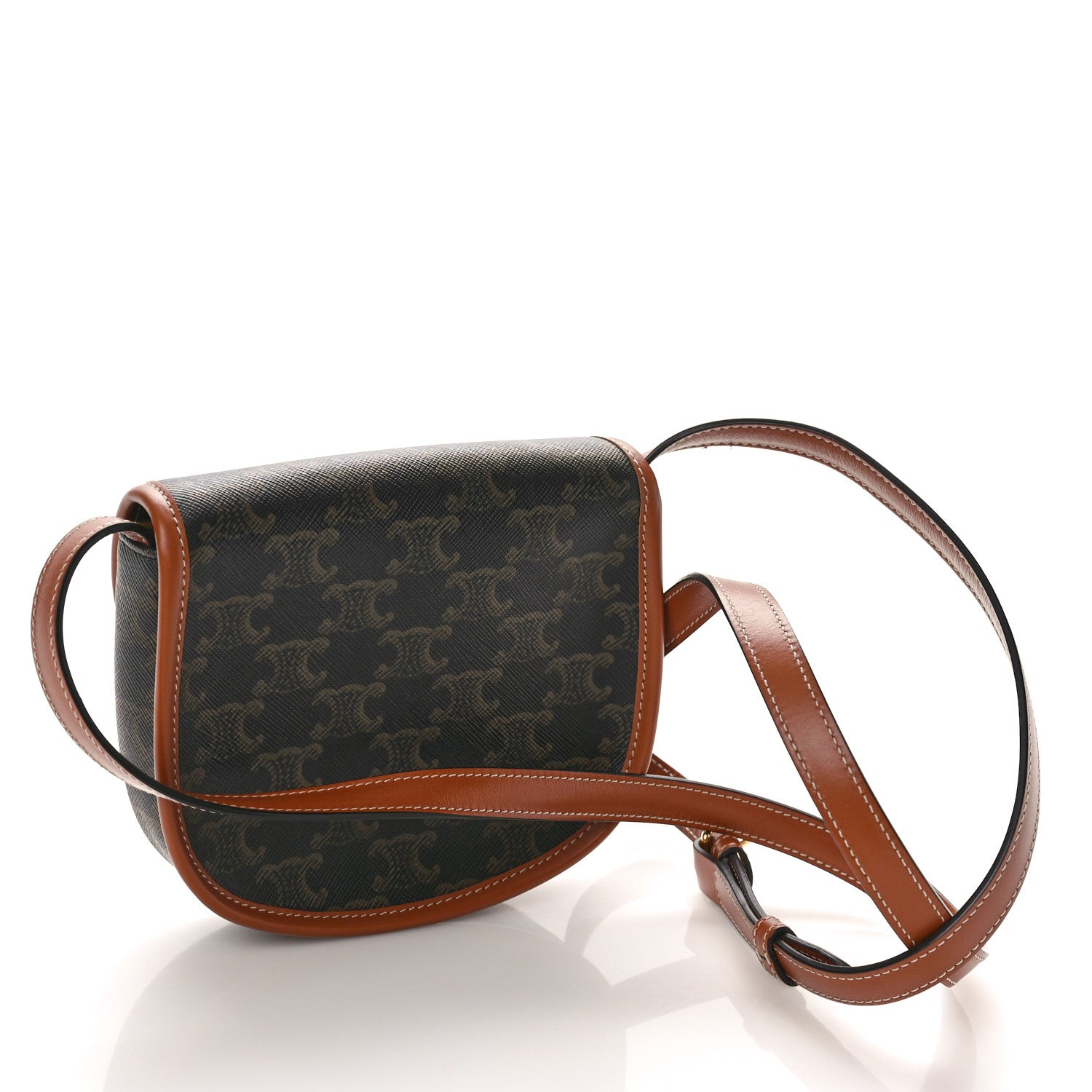 Celine Canvas Calfskin Triomphe Mini Besace Tan 3 of 9