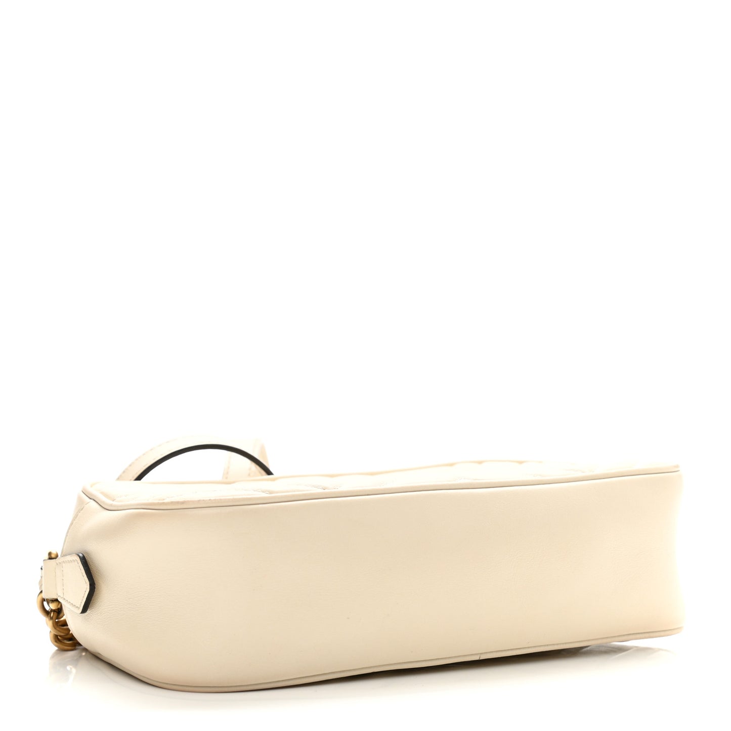 Calfskin Matelasse Small GG Marmont Chain Shoulder Bag White