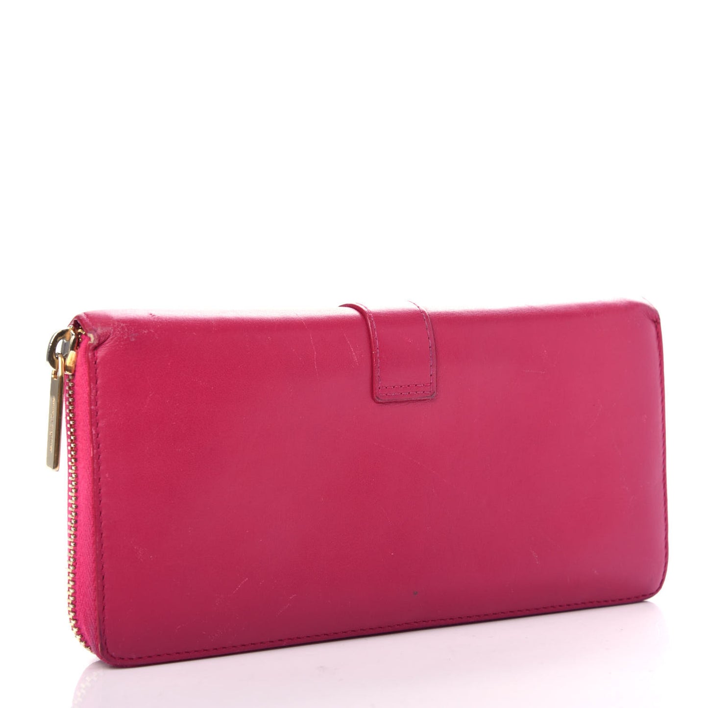 Calfskin Classic Y Ligne Zip Around Wallet Fuchsia