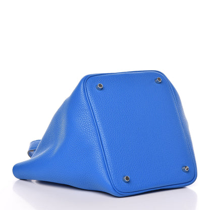 Hermes Taurillon Clemence Picotin Lock 22 MM Bleu Hydra 4 of 10