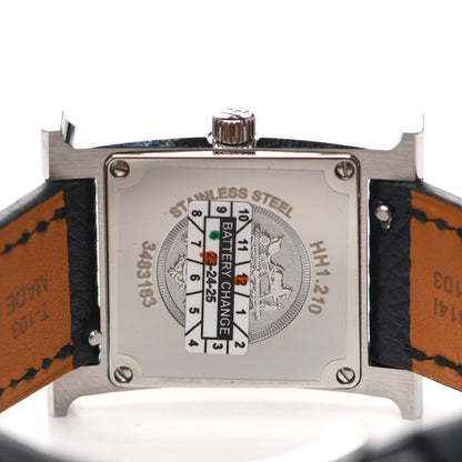 Hermes Stainless Steel Epsom 21mm Heure H Hour Quartz Watch Noir 7 of 10