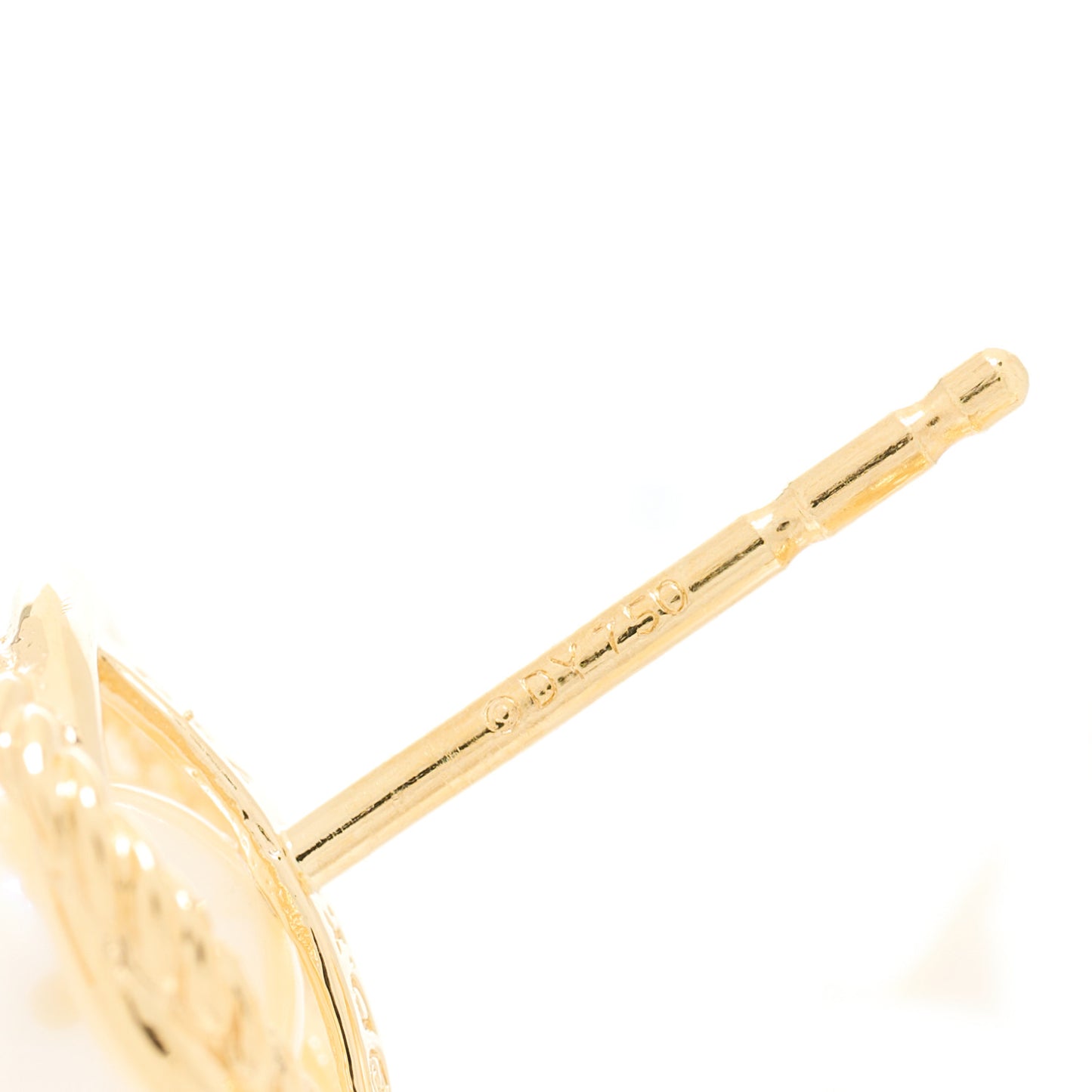 18K Yellow Gold Freshwater Pearl 6mm Infinity Earrings