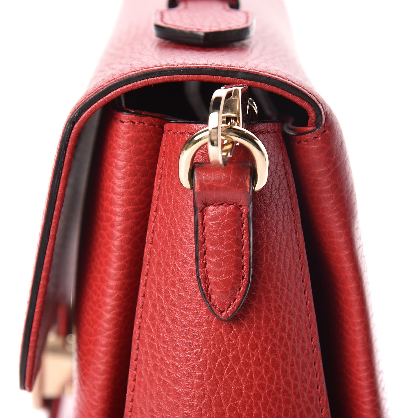 Dollar Calfskin Medium Interlocking G Top Handle Shoulder Bag Red