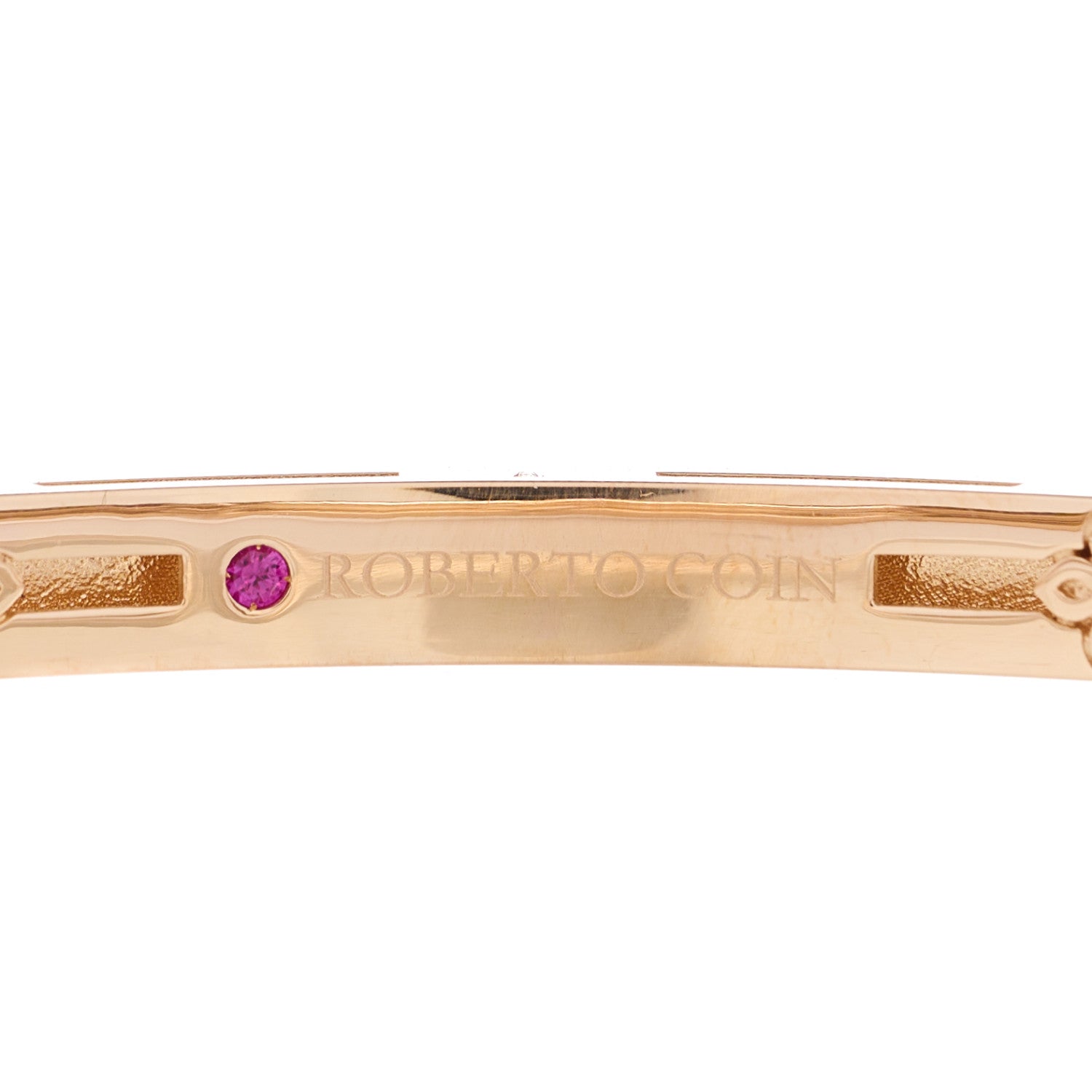 Roberto Coin 18K Rose Gold Diamond Narrow Love in Verona Bangle Bracelet 3 of 4