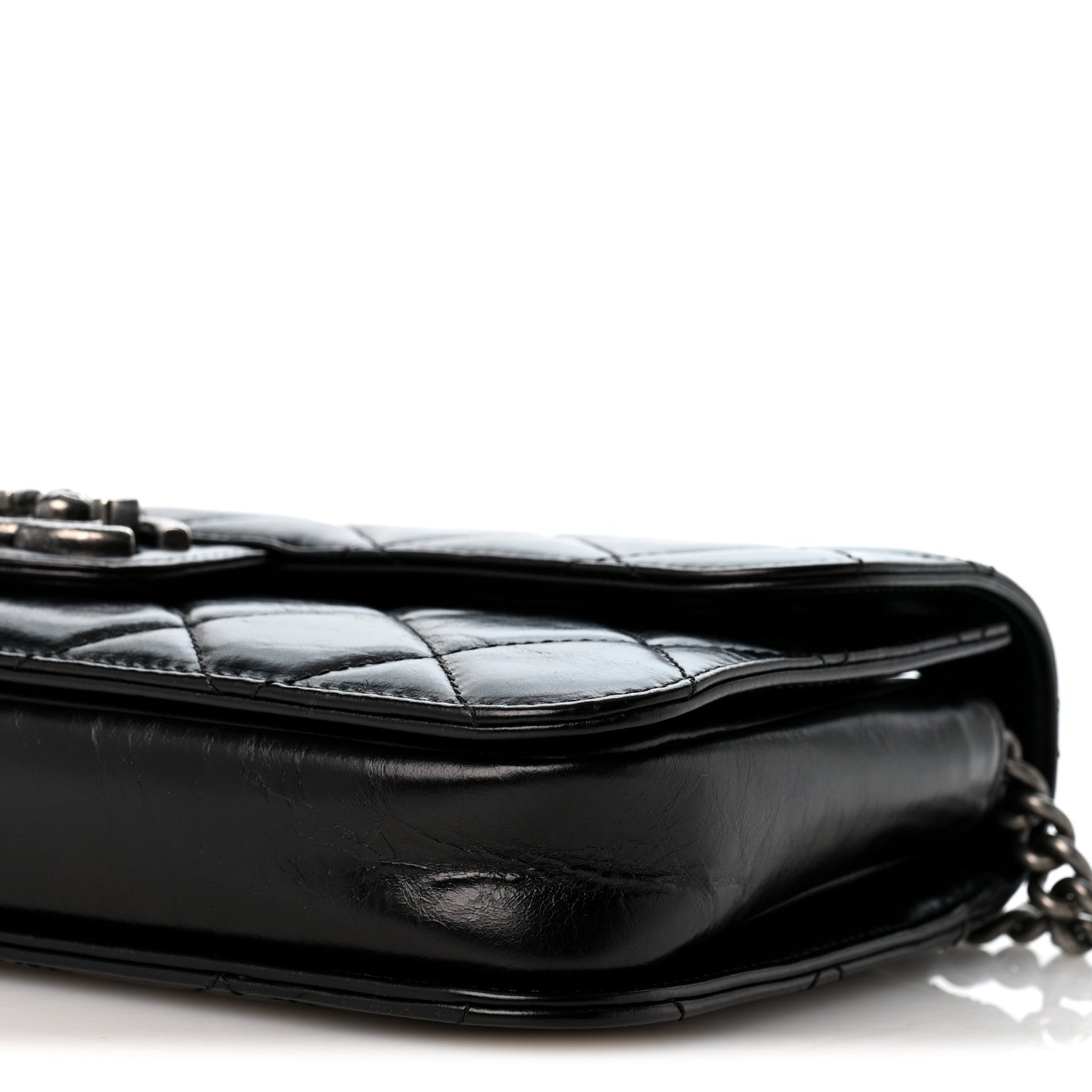 Chanel Glazed Calfskin Quilted Medium Perfect Edge Flap Black 9 of 12