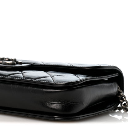 Chanel Glazed Calfskin Quilted Medium Perfect Edge Flap Black 9 of 12