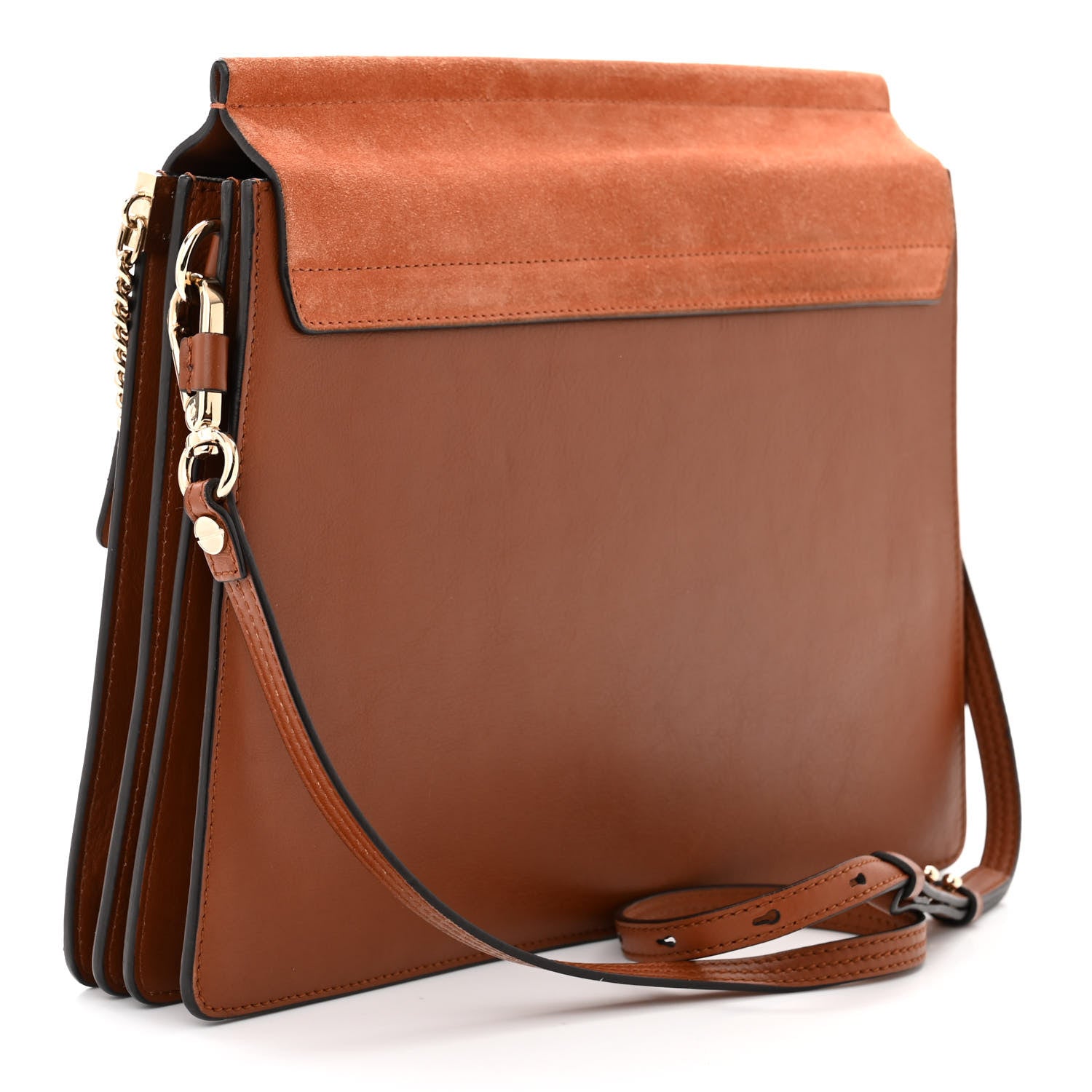 Chloe Suede Calfskin Medium Faye Shoulder Bag Tobacco 3 of 10