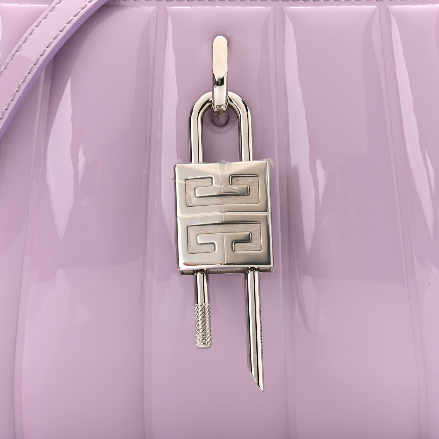 Givenchy Patent Calfskin Mini Lock Antigona Shoulder Bag Lilac 7 of 9