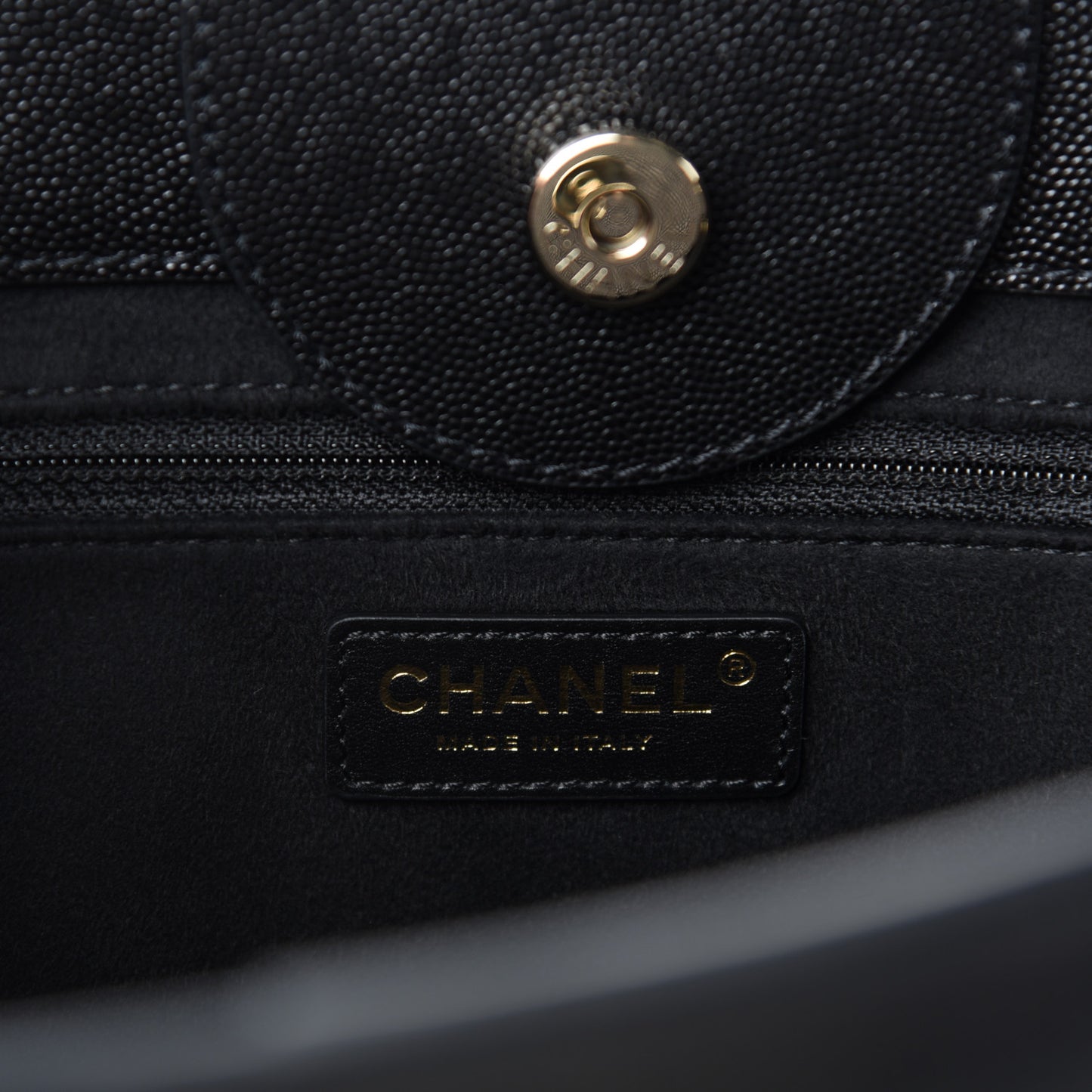 Caviar Small Studded Deauville Tote Black