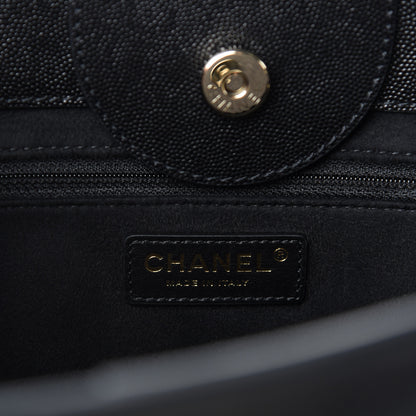 Chanel Caviar Small Studded Deauville Tote Black 8 of 11