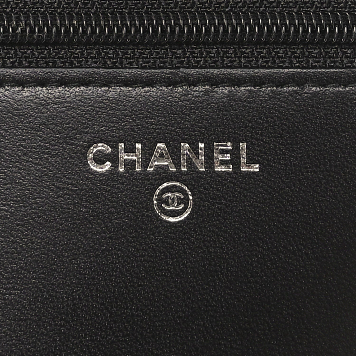 Chanel Calfskin Painted Chevron Embossed Boy Wallet On Chain WOC Black 6 of 11